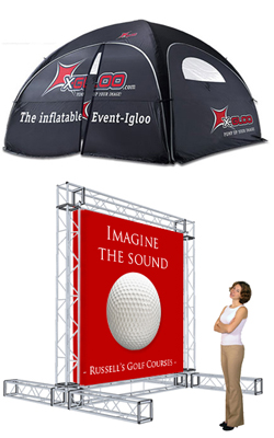 Puhallettavat mainostelineet ja trussit